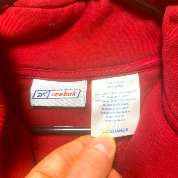 Vintage Reebok Quarter Zip Fleece Hoodie Size Large - Picture 3 of 3